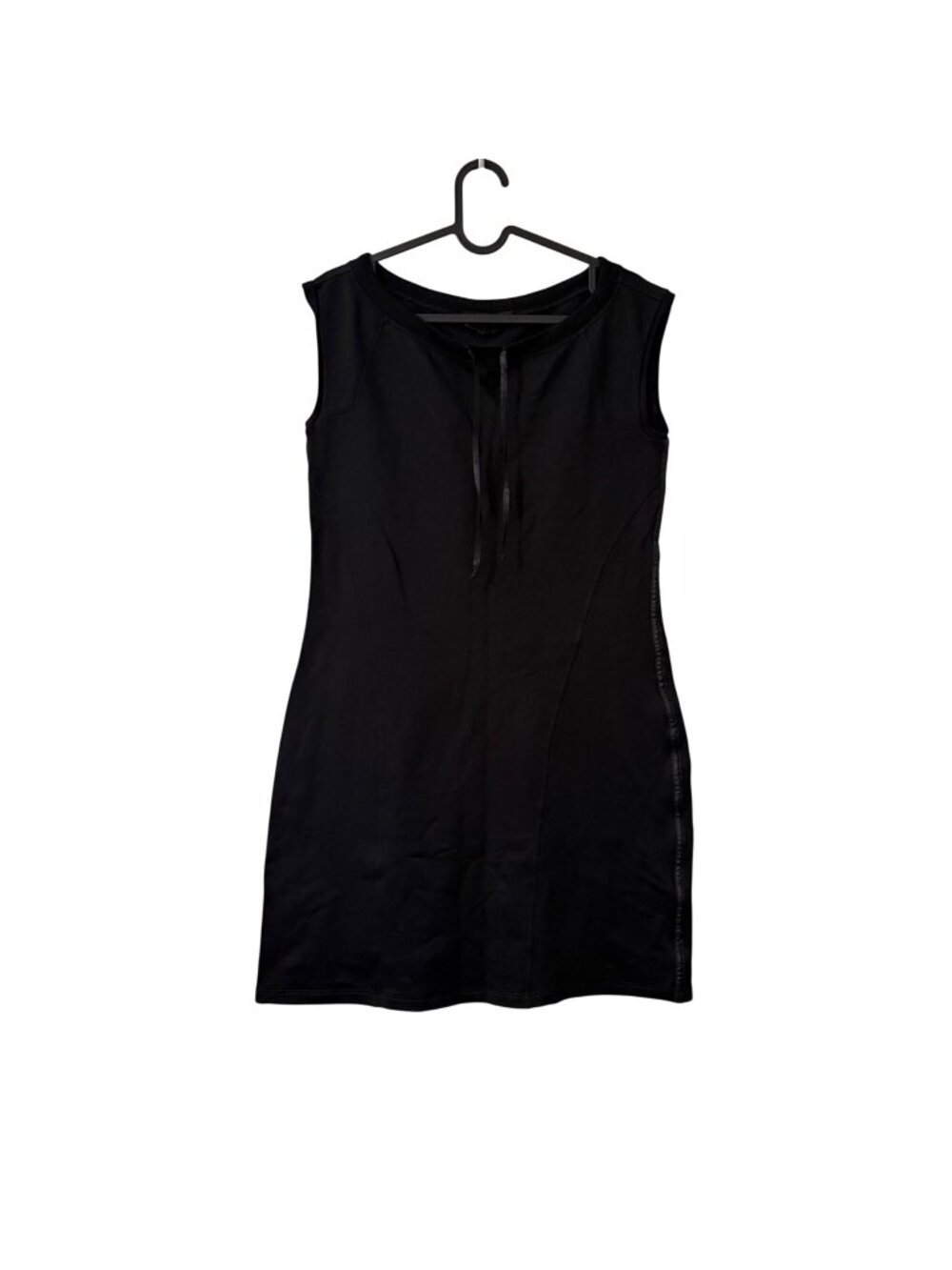 Weekend Max Mara Drawstring Neck Satin Stripe Sleeveless Dress Womens Medium